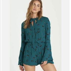 BILLABONG Standing Pretty Romper Bell Sleeve Rayon